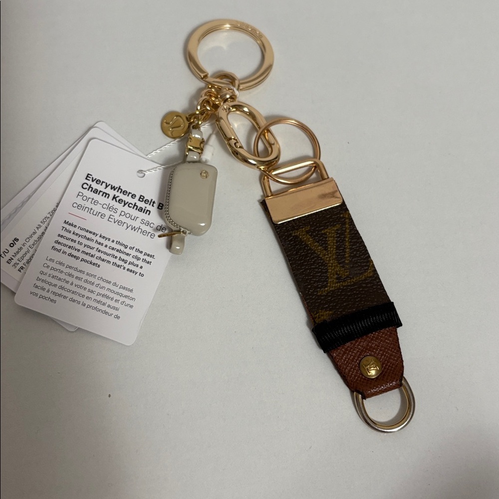Upcycled LV and  Lululemon Keychain